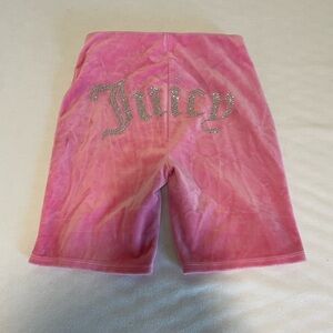 Juicy Couture Pink Bike Shorts with Rhinestone Logo